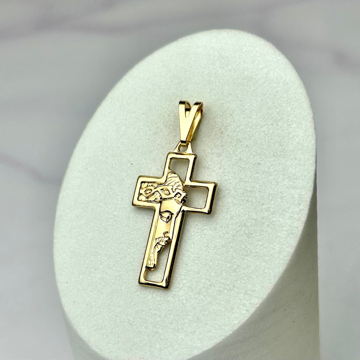 Dije Crucifijo Silueta Remarcado Rostro Cristo