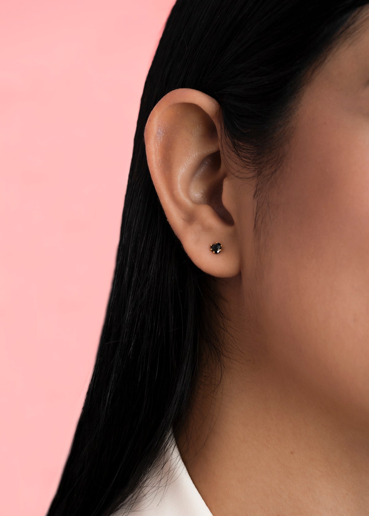 Arete Topo Circonia Corazón NEGRO
