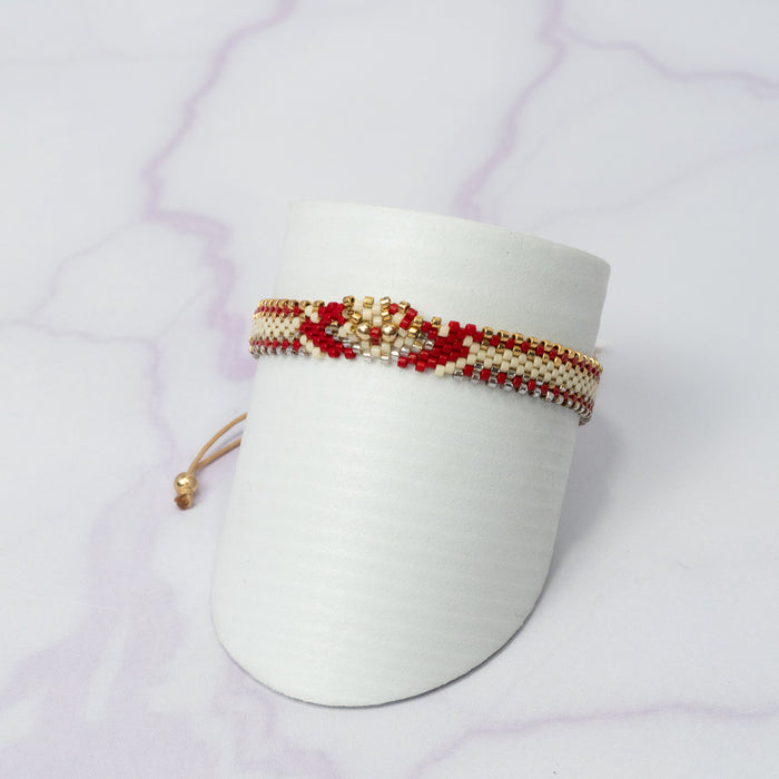Pulsera Full Miyuki Dos Balines Lisos Oro Laminado 18K BG, RJ