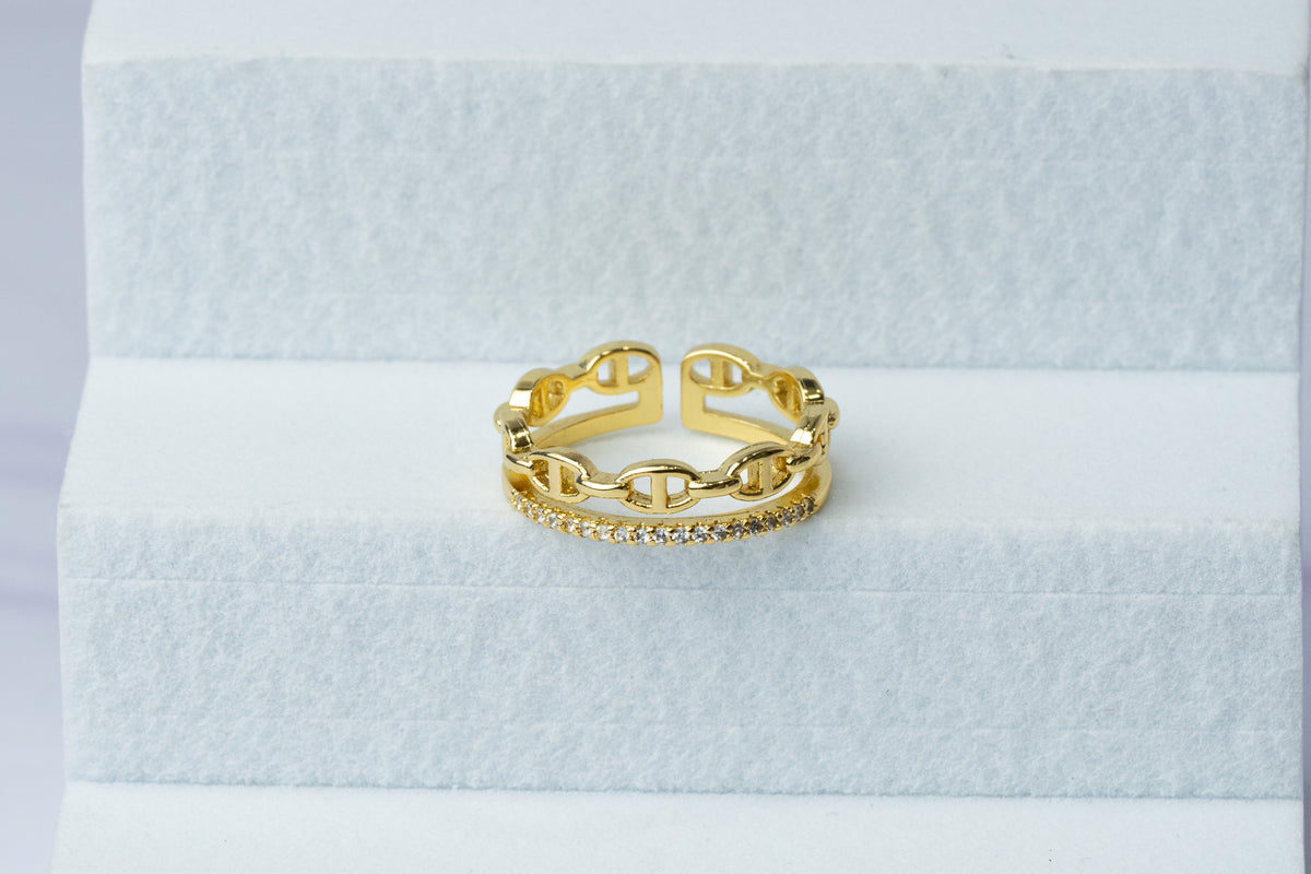 Anillo Tipo Gucci Ajustable circones cristal