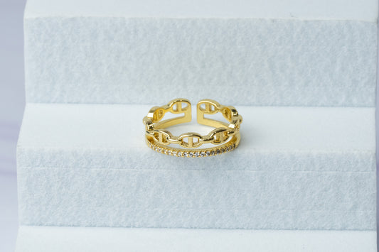 Anillo Tipo Gucci Ajustable circones cristal