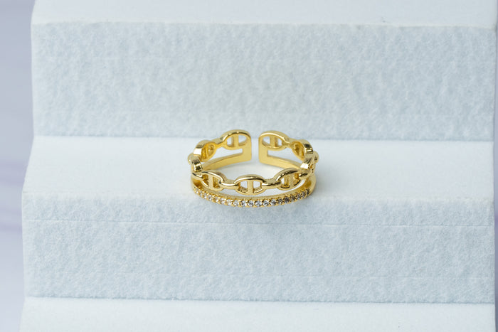 Anillo Tipo Gucci Ajustable circones cristal