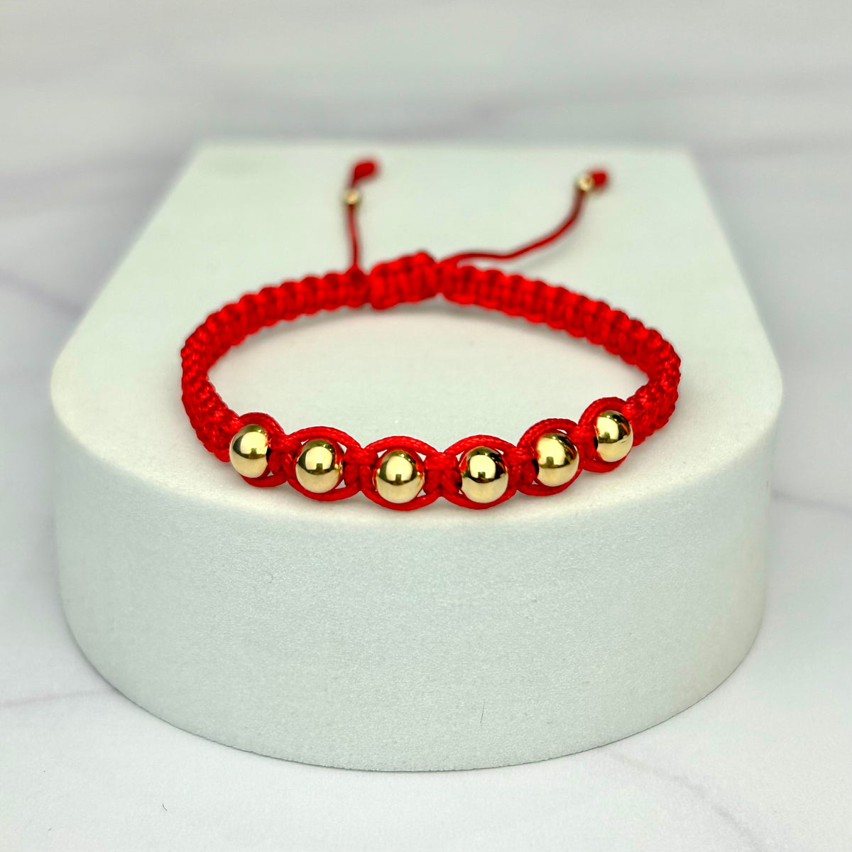 Pulsera Tejida Balin Liso Dorado Recubierto OR18K RJ