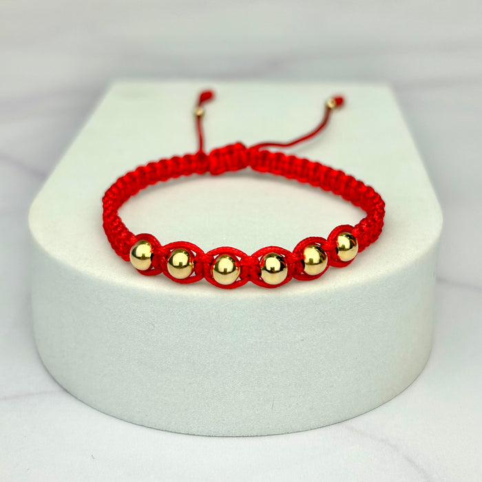 Pulsera Tejida Balin Liso Dorado Recubierto OR18K RJ