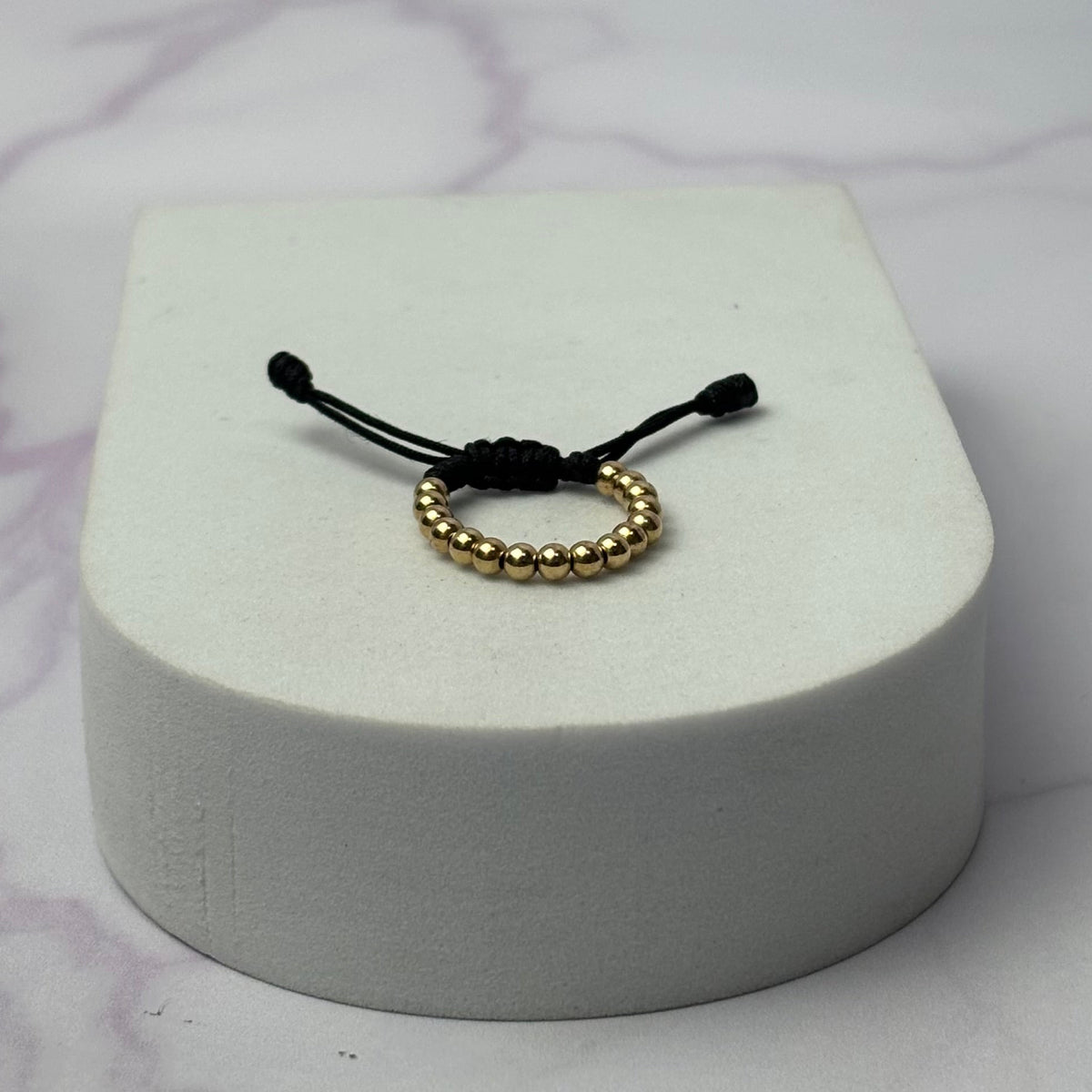 Anillo Tejido Balin Liso Oro Laminado 18 k Ng