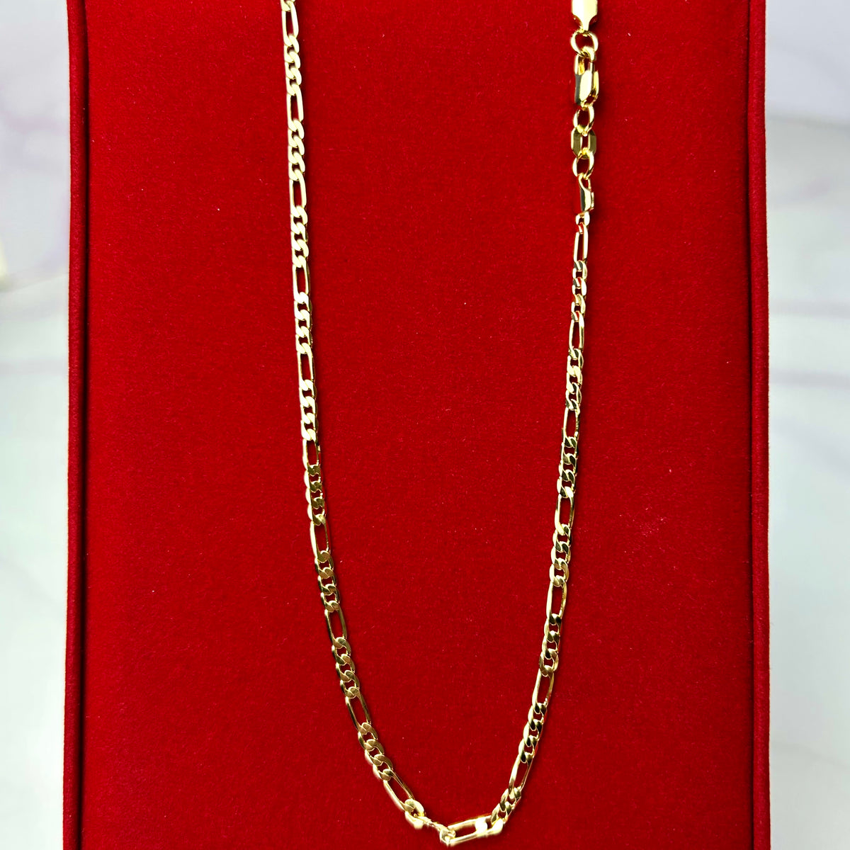 Cadena Tejido Tipo Cartier ó 3x1 plana 2.5mm 45 cm