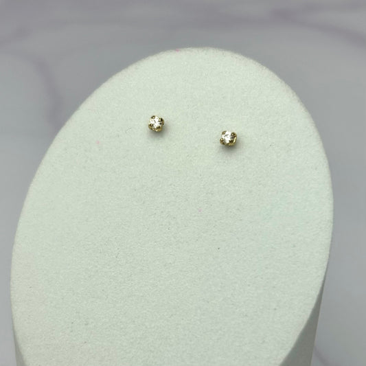 Arete Tipo Topo Chispa Cristal 2 mm