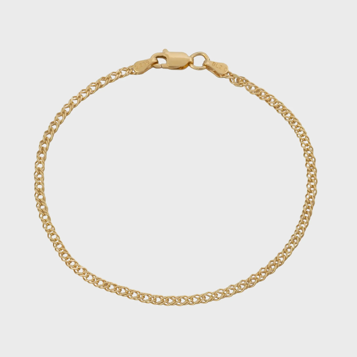 Pulsera Cubana Cruzada 2.4 mm 16 cm