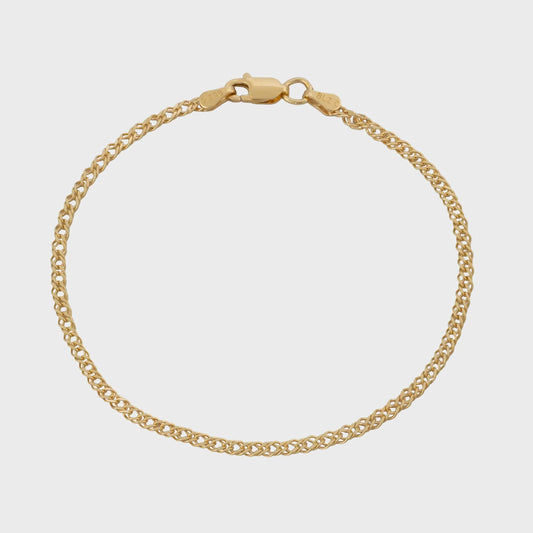 Pulsera Cubana Cruzada 2.4 mm 16 cm