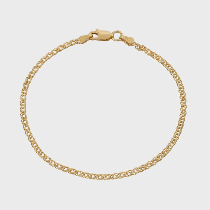 Pulsera Cubana Cruzada 2.4 mm 16 cm