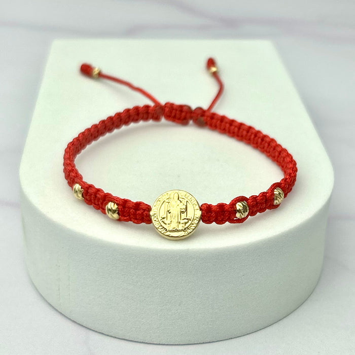 Pulsera Tejida Balín Italy San Benito Roja