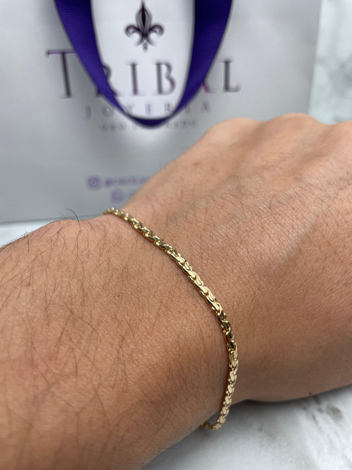 Pulsera Gota Enlazada 2.5MM 21CM
