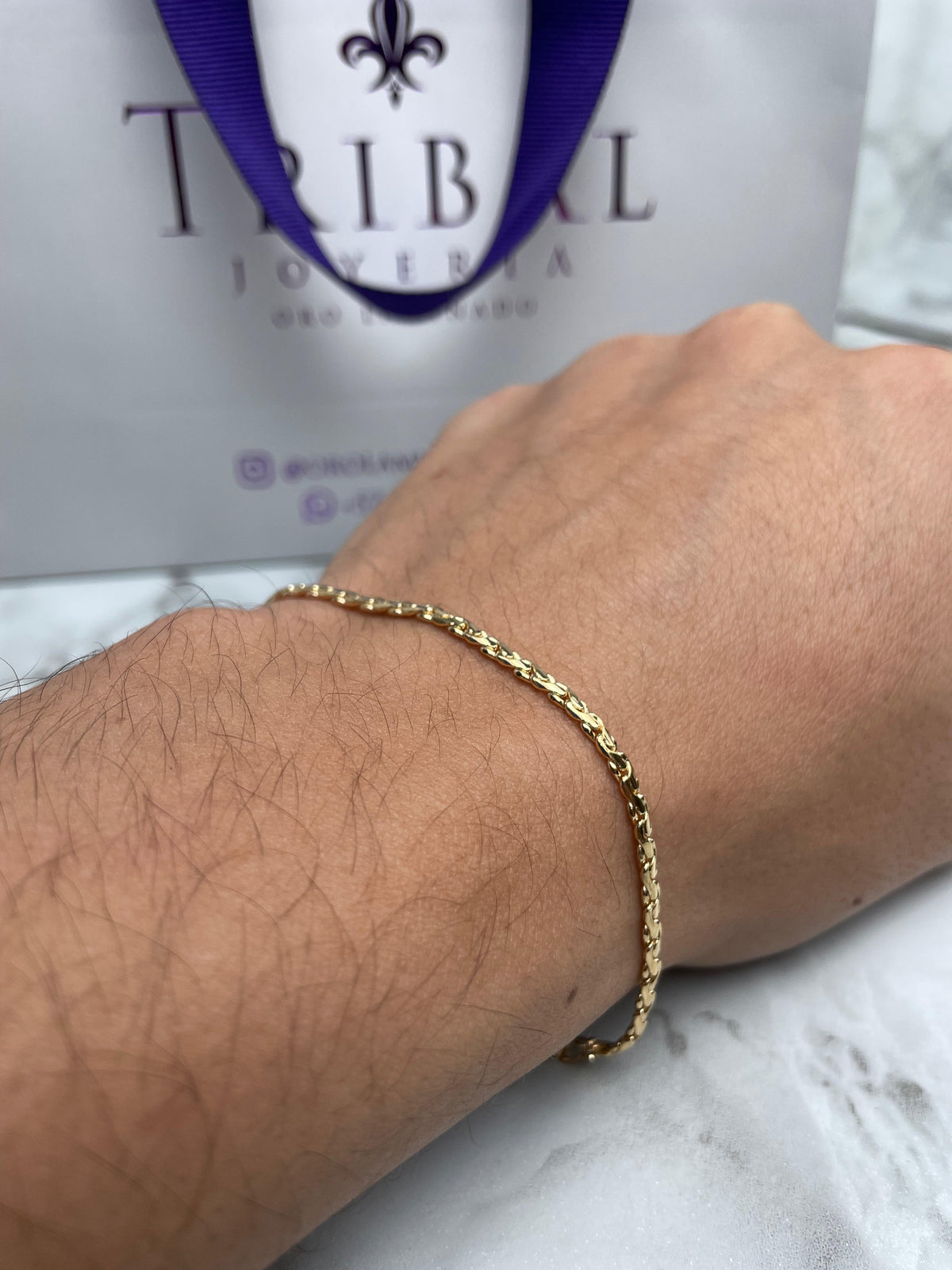 Pulsera Gota Enlazada 2.5MM 21CM
