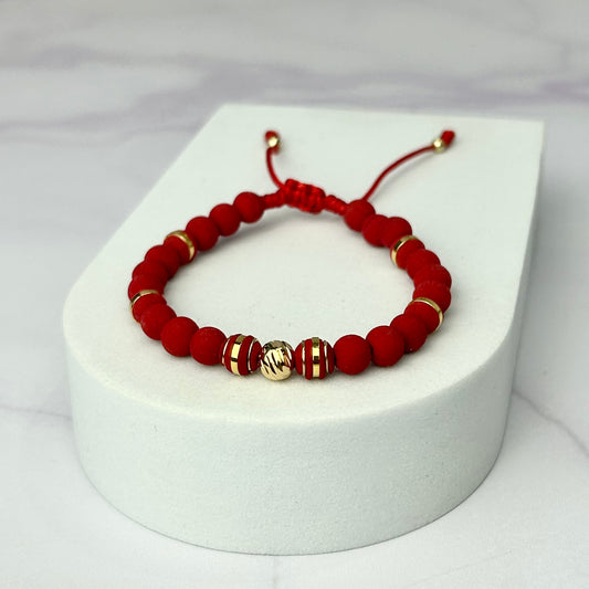 Pulsera Full Balin Neopreno 1 y 3 Líneas con Italy Oro Laminado 18 k RJ