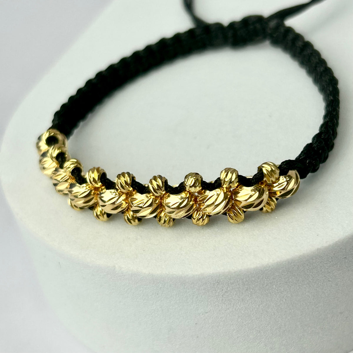 Pulsera Tejida Especial Tres Carriles Balin Italy  Oro Laminado 18 k NG