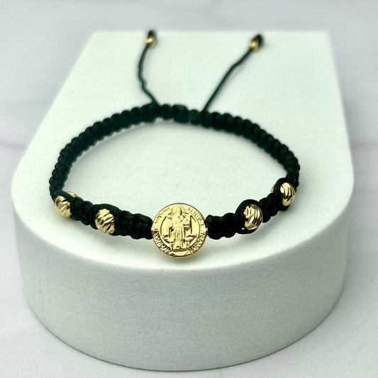Pulsera Tejida Balín Italy San Benito Negra