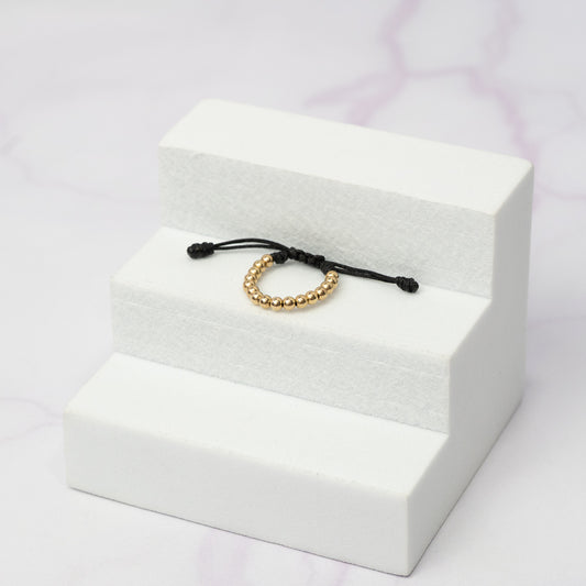 Anillo Tejido Balin Liso Oro Laminado 18 k Ng