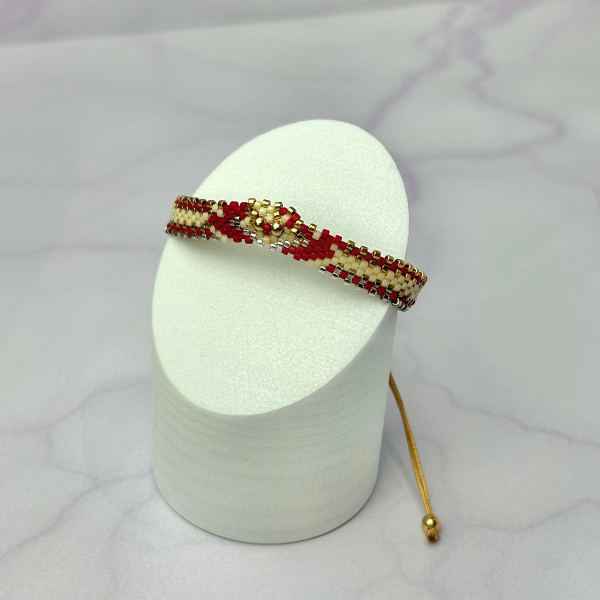 Pulsera Full Miyuki Dos Balines Lisos Oro Laminado 18K BG, RJ