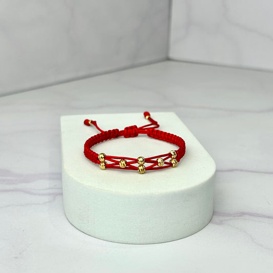 Pulsera Tejido Tipo Malla Balin Italy Oro Laminado 18 K RJ