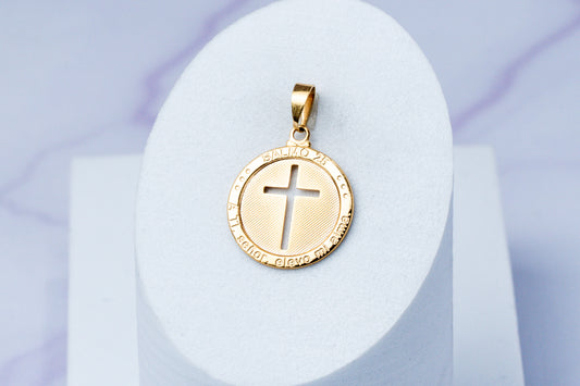 Dije Medalla Silueta Cruz