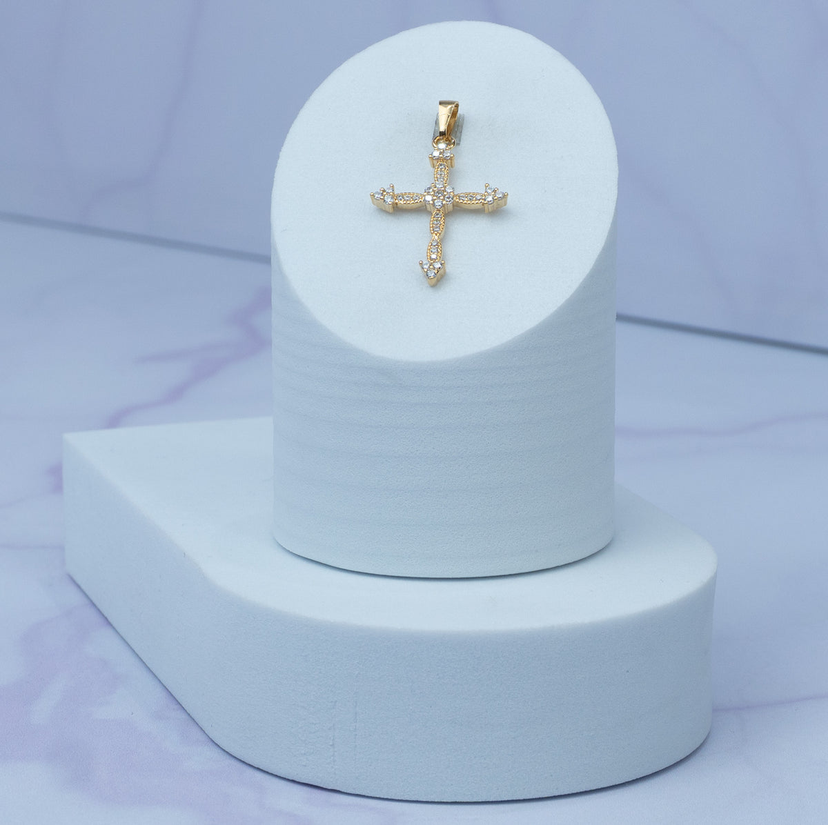 Dije Cruz Circones Cristal 28 mm