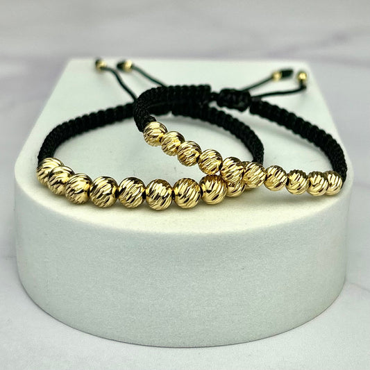Combo de Pulseras Tejidas Balín Italy Negras