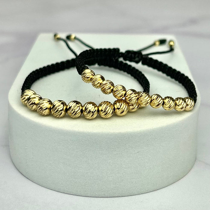 Combo de Pulseras Tejidas Balín Italy Negras