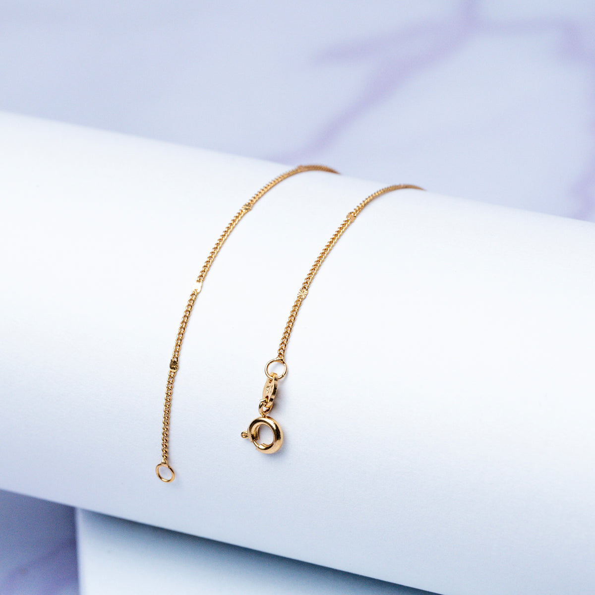 Tobillera Cubana Diamantada 1mm x 24 cm