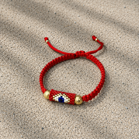 Pulsera Miyuki con Ojo Turco Barril