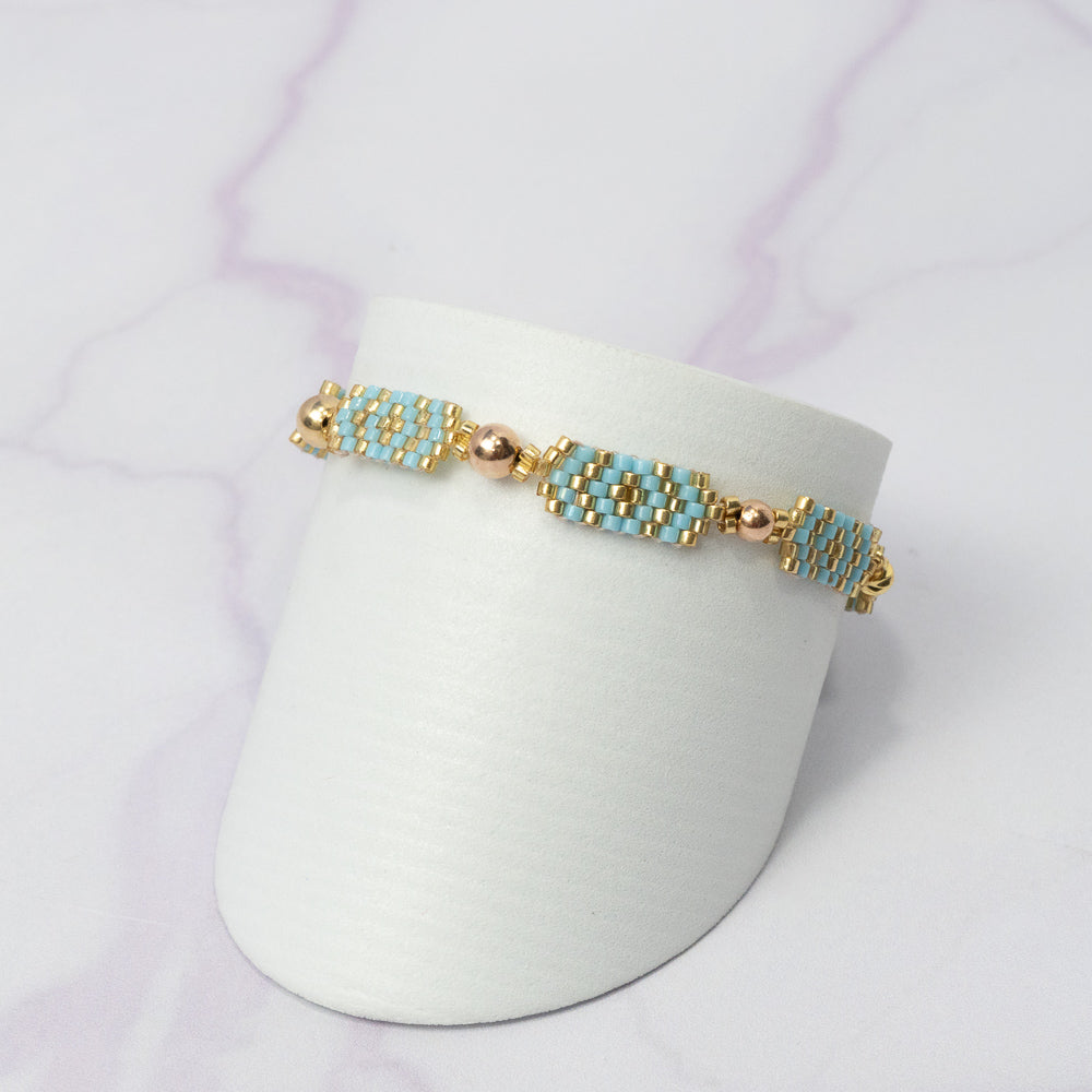 Pulsera Miyuki Bloques Turqueza Balin Liso, Italy